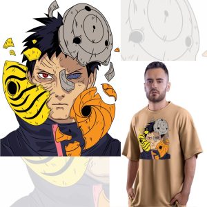 Obito Uchiha PNG with mask – perfect for t-shirt and POD designs