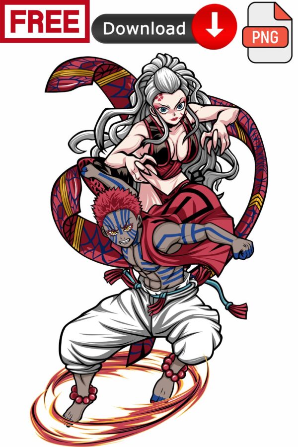 Demon Slayer Daki and Akaza PNG